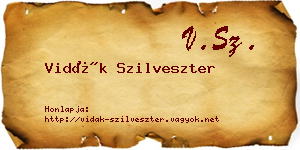 Vidák Szilveszter névjegykártya