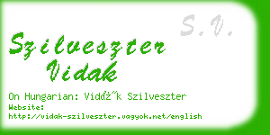 szilveszter vidak business card